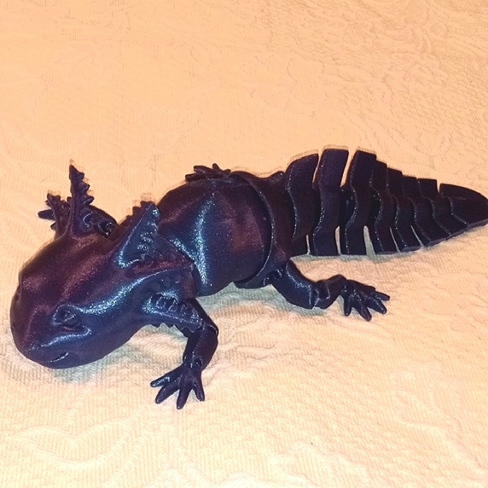 3D Printed Axoatyl Toy Shimmery Blue